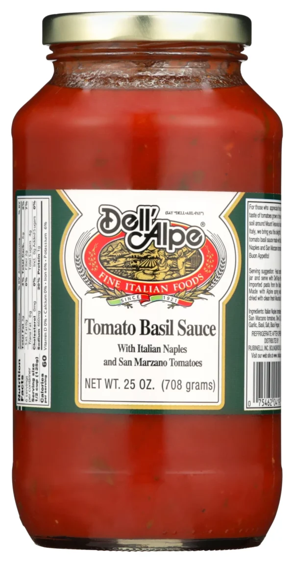 TOMATO BASIL SAUCE 6/25 OZ  -  DELL ALPE