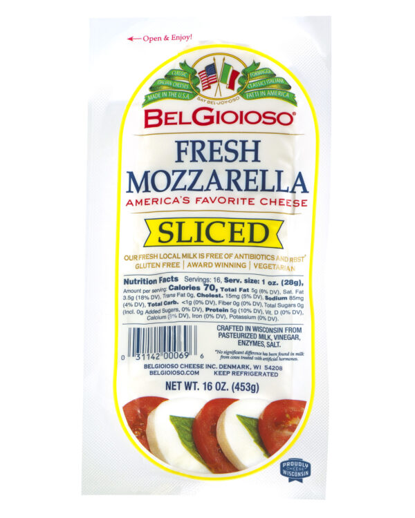Fresh Mozzarella Log Sliced 12/8 oz